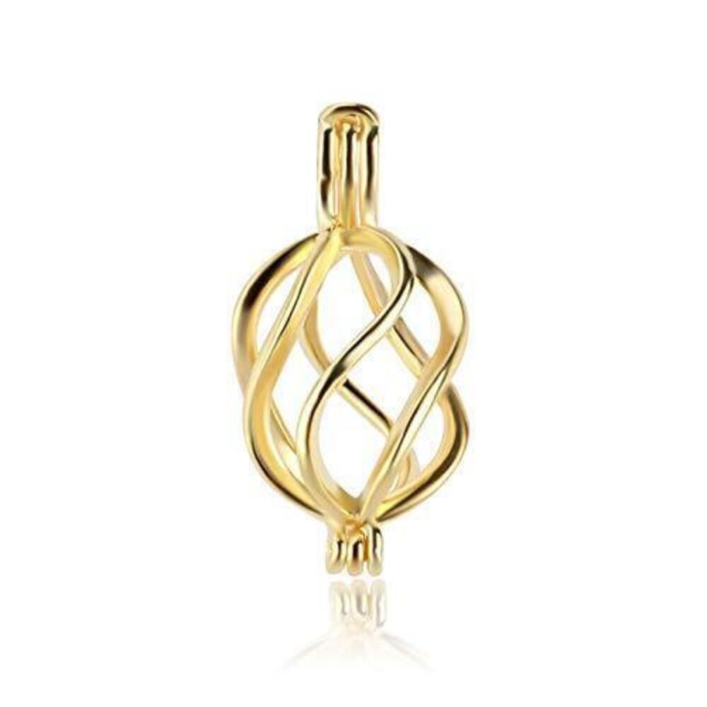 4798 925 Sterling Silver/Gold Plated/Rose Gold Plated Twisted Ball Cage